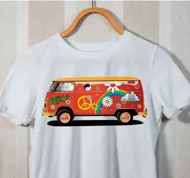 Camiseta retro hippie van - TenVinilo