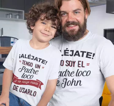 Camisetas iguales padre loco e hijo loco - TenVinilo