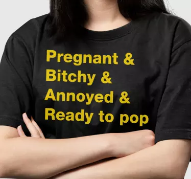 Remera texto divertido de embarazada - TenVinilo