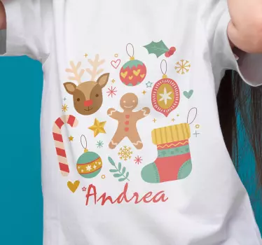 Camisetas padre e hijo alegría festiva navideña - TenVinilo