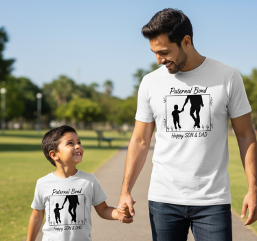 Camisetas padre e hijo camiseta vínculo paternal - TenVinilo