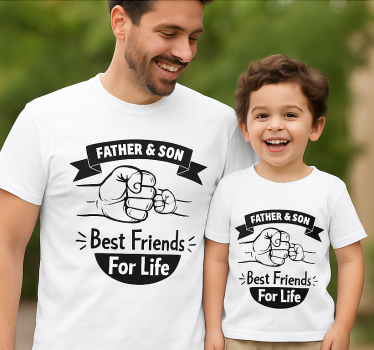 Camisetas padre e hijo choque de puños paternos - TenVinilo