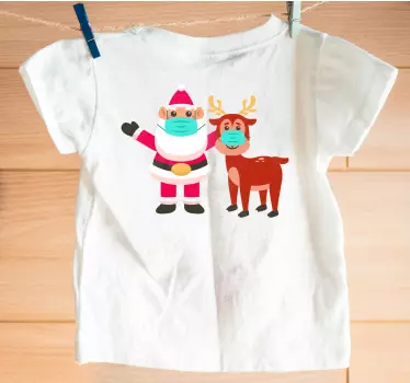 Camisetas padre e hijo dúo festivo de renos de santa - TenVinilo