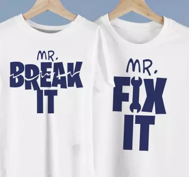 Camisetas padre e hijo mensaje del señor arregla todo - TenVinilo