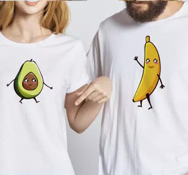 Camisetas padre e hijo pareja de aguacate y plátano - TenVinilo