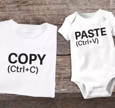Camisetas para padres e hijos Copia y pega - TenVinilo