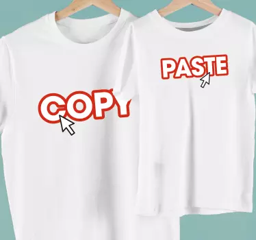 Camisetas para padres e hijos Copia y pega con cursor - TenVinilo