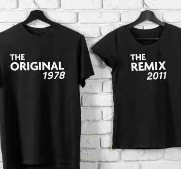Camisetas para padres e hijos El original y el remix - TenVinilo