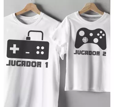 Camisetas para padres e hijos Jugador uno y jugador dos - TenVinilo