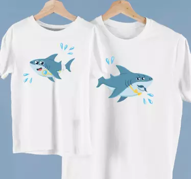 Camisetas para padres e hijos Tiburones padre e hijo - TenVinilo