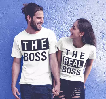 Camisetas para parejas  Boss y Real Boss - TenVinilo
