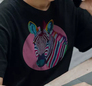 Remera cara de cebra vibrante - TenVinilo