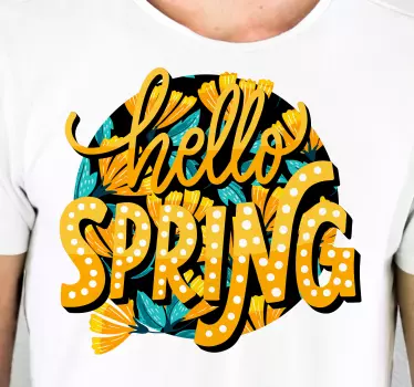 Remera hola primavera text - TenVinilo