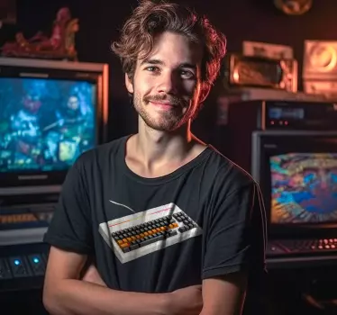 Remera teclado de computadora retro - TenVinilo