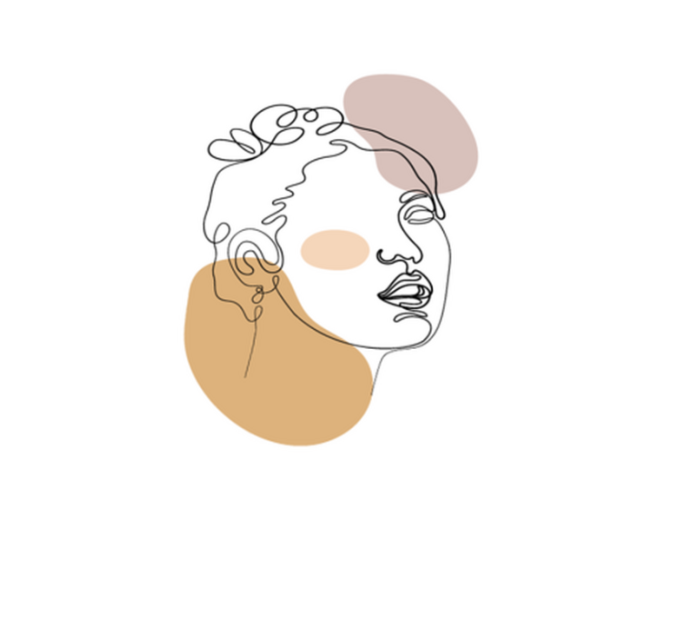 Alfombra vinílica blanca cara abstracta y círculos - TenVinilo