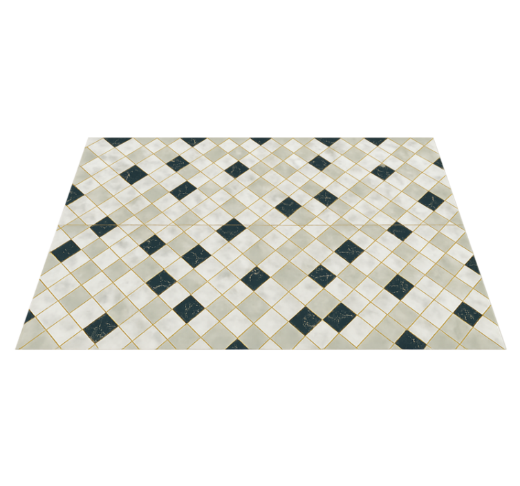 Alfombra vinílica salón baldosas de cemento en tonos grises - TenVinilo