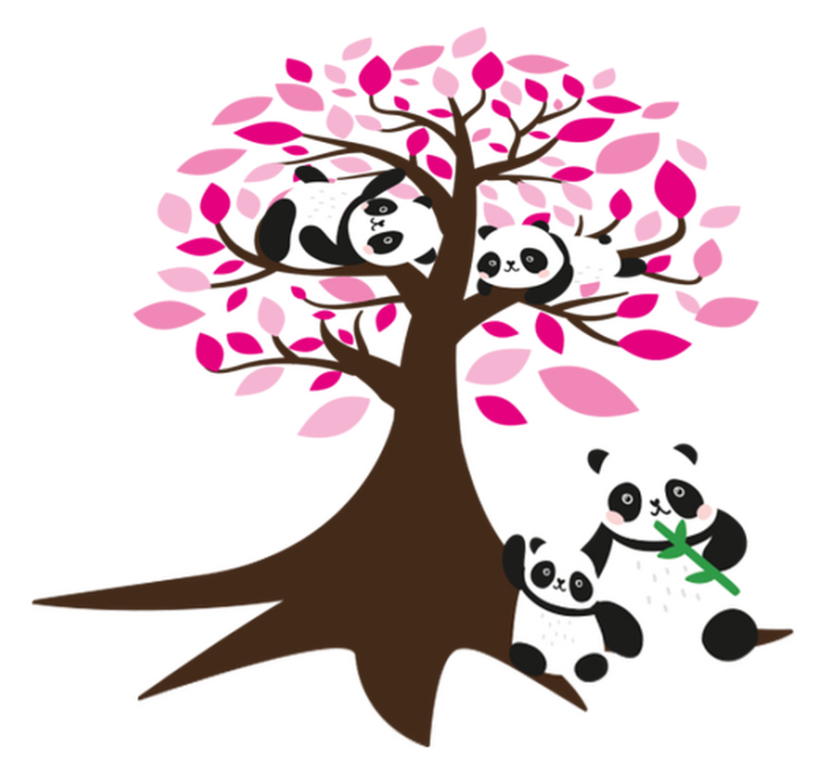 Aflombra vinílica animales árbol con pandas - TenVinilo