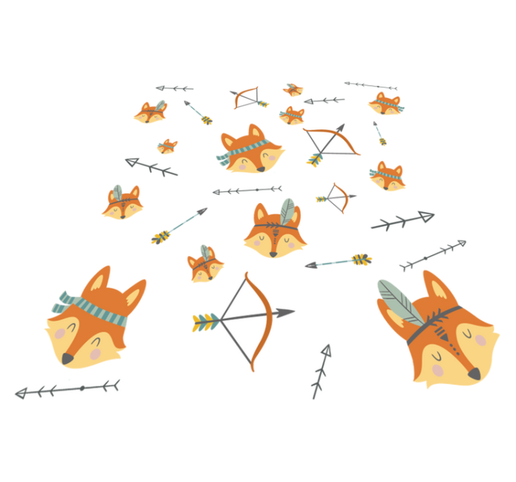 Aflombra vinílica animales caras de zorros felices - TenVinilo