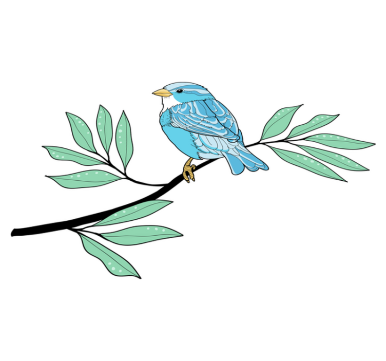 Aflombra vinílica animales ave azul plumaje - TenVinilo
