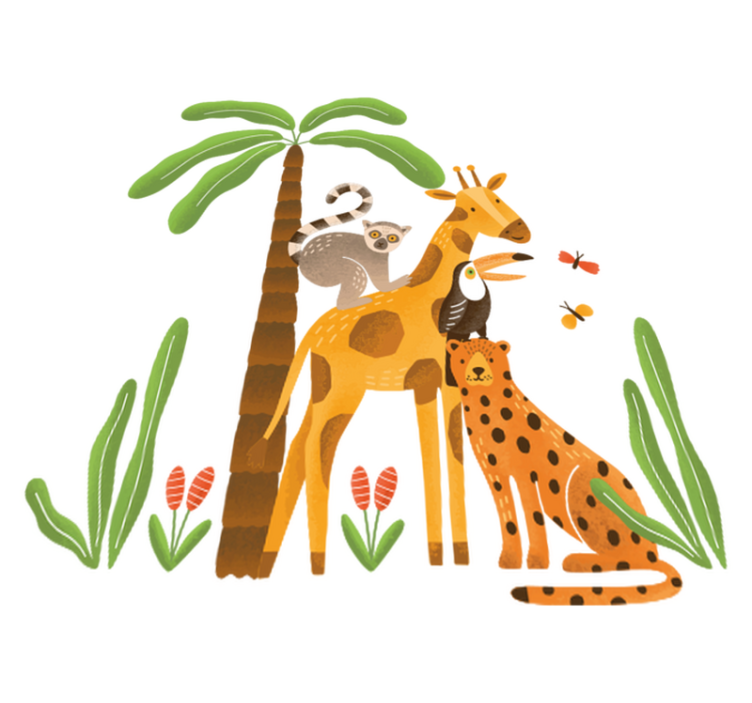 Aflombra vinílica animales entorno selvático juguetón - TenVinilo