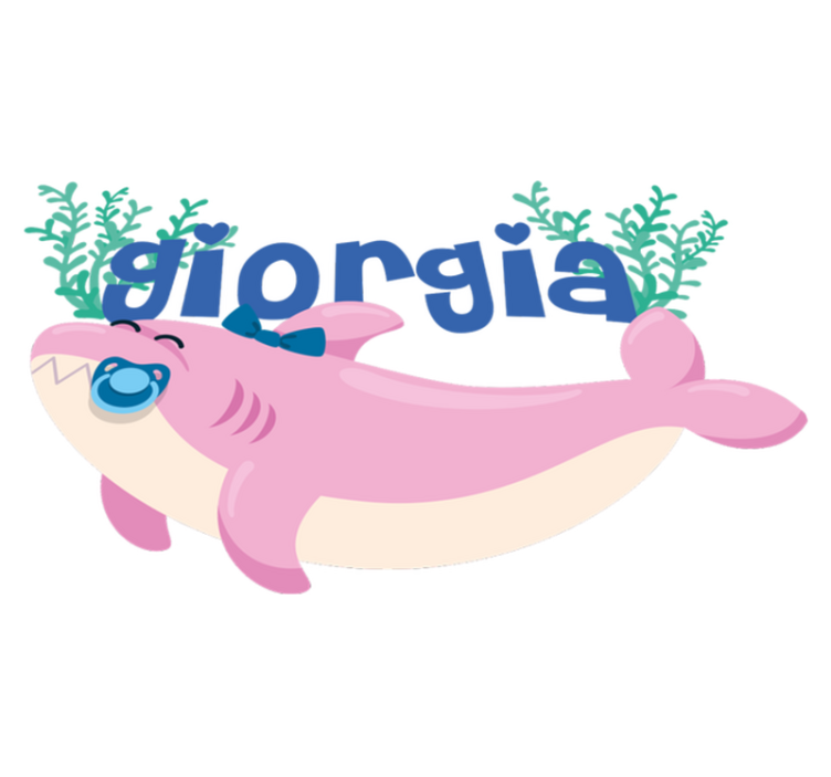 Aflombra vinílica animales tiburón bebé con nombre niña - TenVinilo