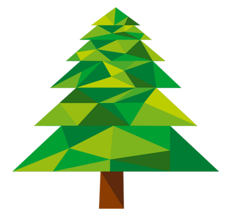 Alfombra vinílica navidad pino poligonal - TenVinilo