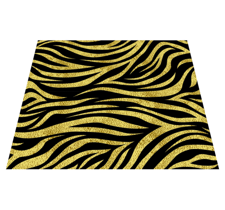 Alfombra vinílica animal print patrón cebra dorada - TenVinilo