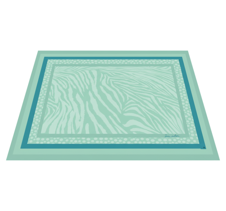 Alfombra vinílica salón rayas cebra menta - TenVinilo