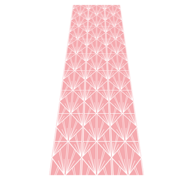 Alfombra vinílica geométrica arte moderno rosa y blanco - TenVinilo