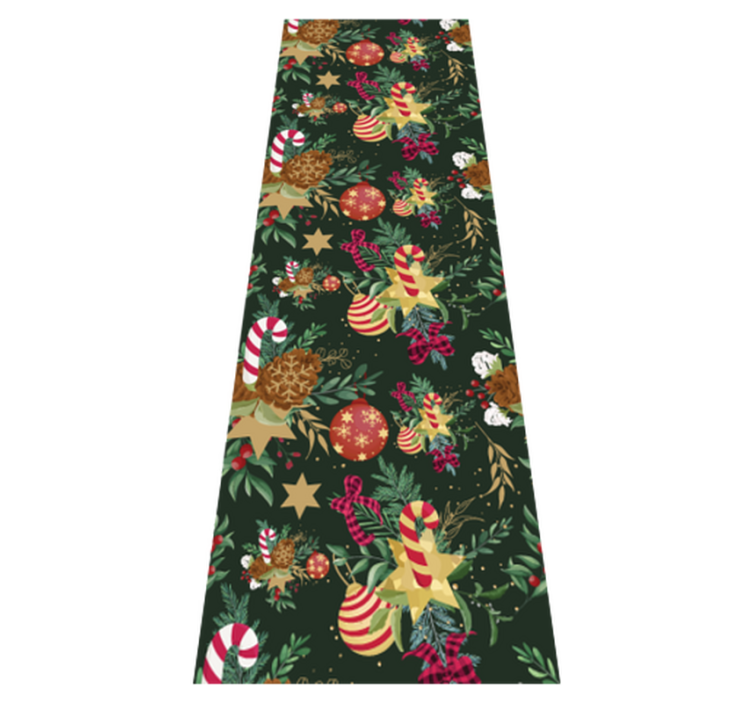 Alfombra vinílica navidad adornos de ramas - TenVinilo