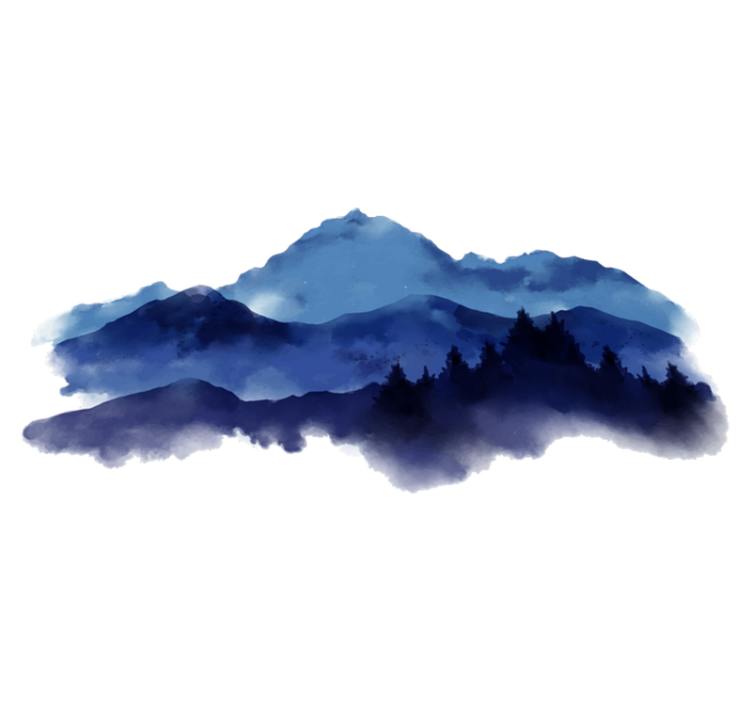 Alfombra vinílica naturaleza montañas en papel recortado - TenVinilo