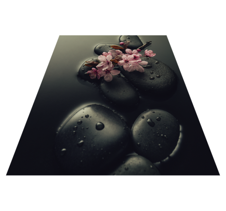 Alfombra vinílica naturaleza ambiente zen con piedra - TenVinilo