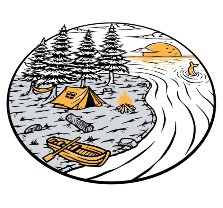 Alfombra vinílica naturaleza paisaje amarillo motorhome - TenVinilo