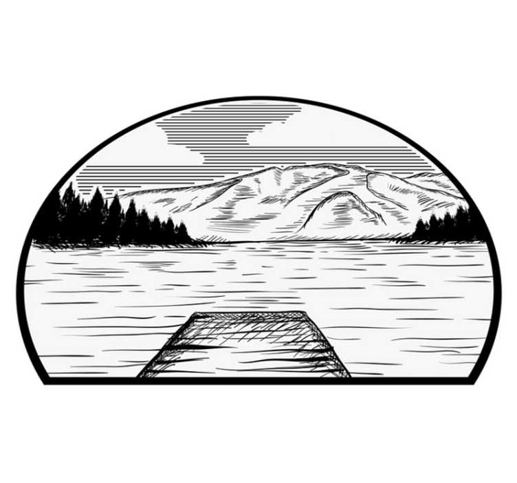 Alfombra vinílica naturaleza motorhome lago pino - TenVinilo