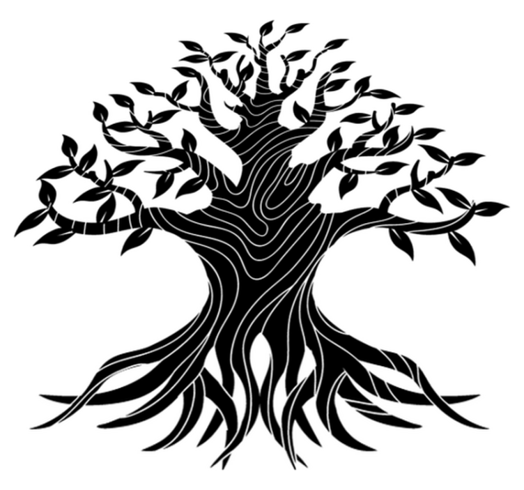 Alfombra vinílica naturaleza líneas del árbol de la vida - TenVinilo