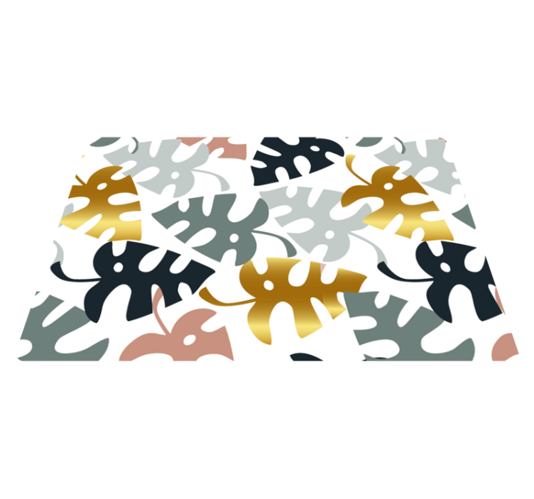 Alfombra vinílica naturaleza hojas doradas y multicolor - TenVinilo