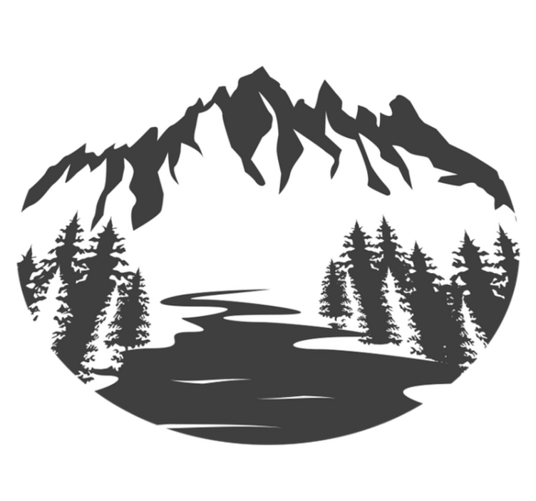 Alfombra vinílica naturaleza silueta de montaña - TenVinilo