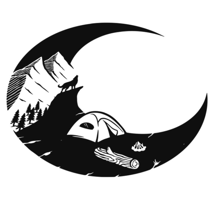 Alfombra vinílica naturaleza escena de camping en montaña - TenVinilo