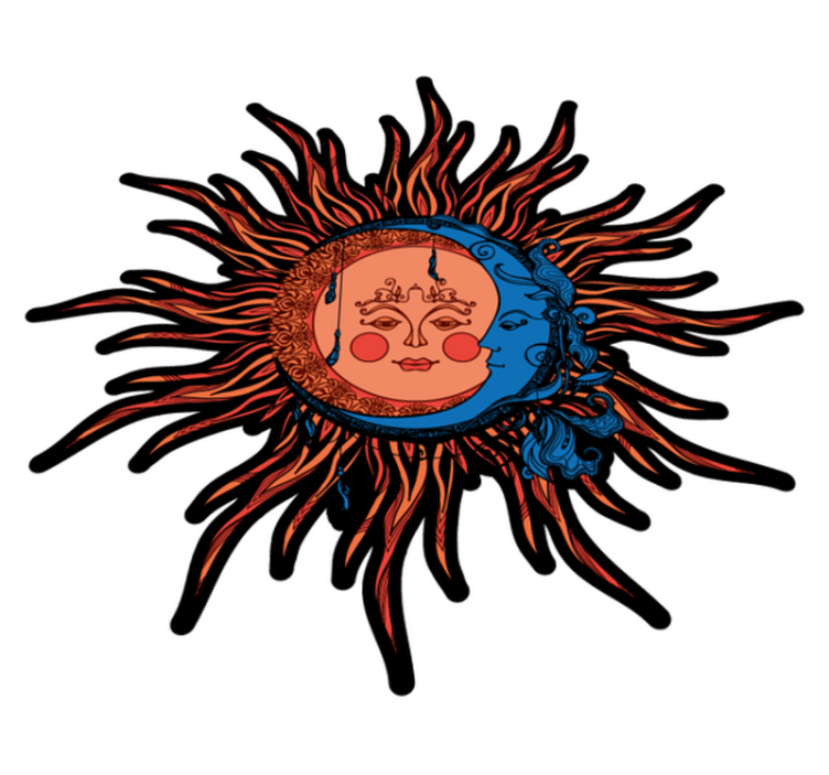 Alfombra vinílica naturaleza sol y luna celestial - TenVinilo