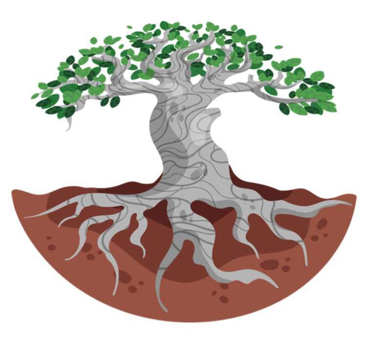 Alfombra vinílica naturaleza raíces de árbol estilizadas - TenVinilo