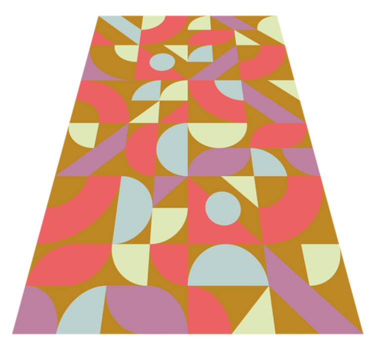 Alfombra vinílica geométrica colores retro - TenVinilo