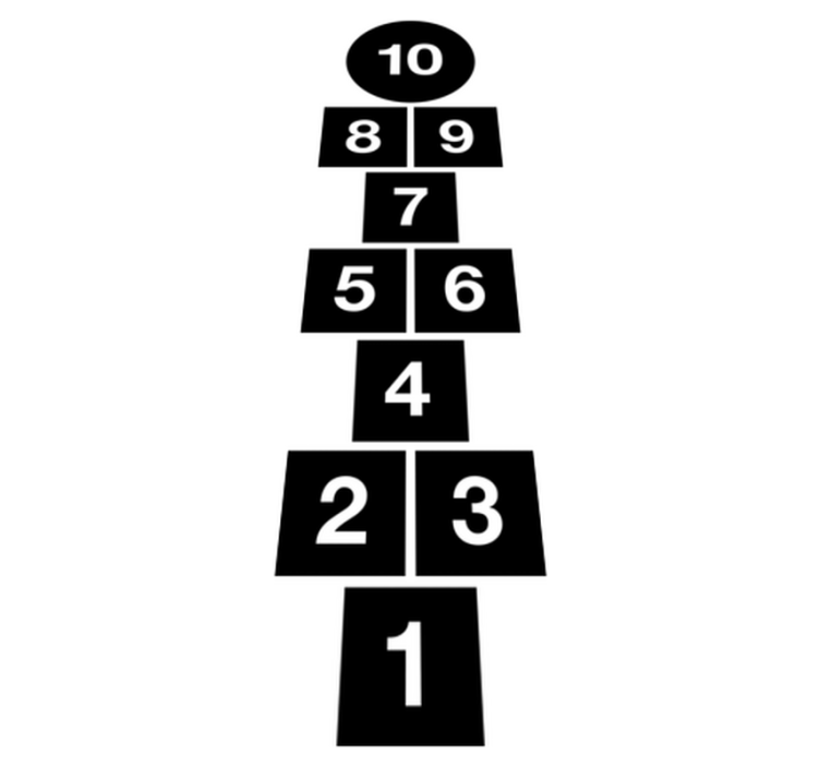 Alfombra vinílica juegos cuadrados de rayuela - TenVinilo