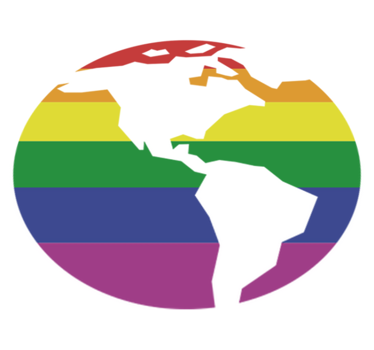 Alfombra vinílica mapamundi adhesivo mundo gay - TenVinilo
