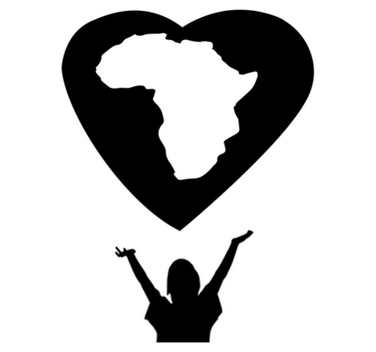 Alfombra vinílica mapamundi corazón de África - TenVinilo