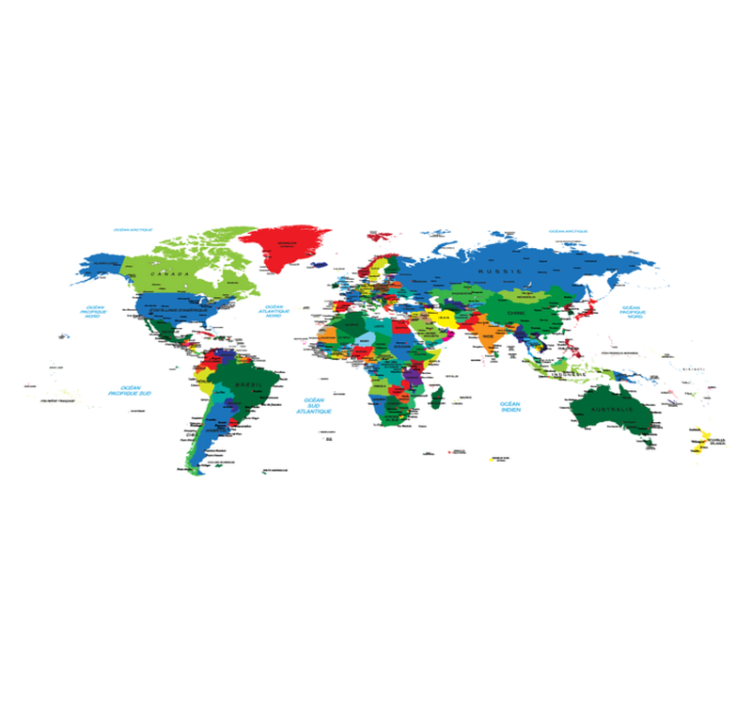 Alfombra vinílica mapamundi carte du monde - TenVinilo