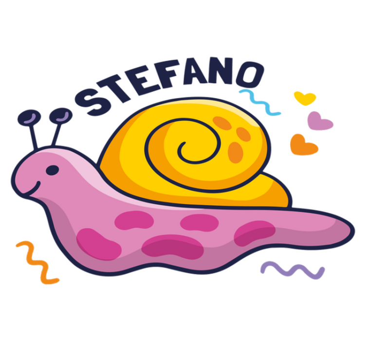 Alfombra vinílica infantil caracol colorido con nombre - TenVinilo