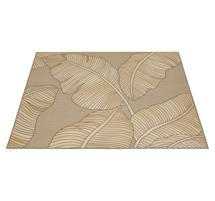 Alfombras vinílicas diseño hojas grandes beige - TenVinilo