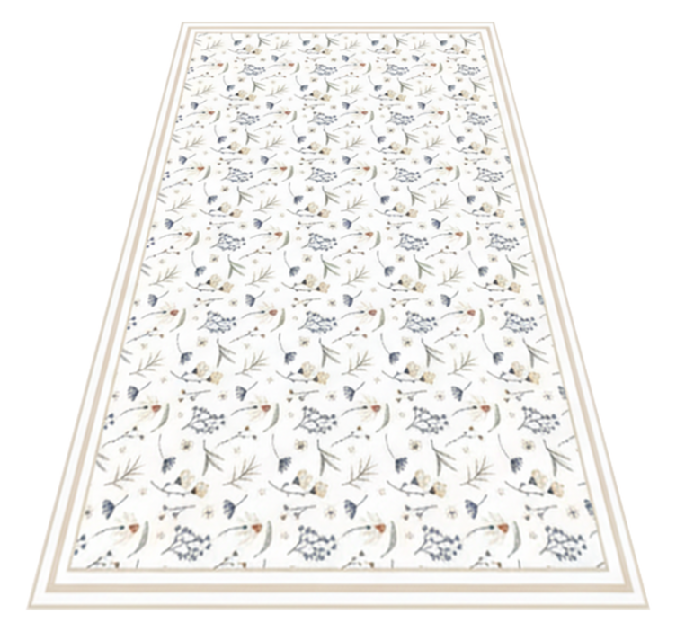 Alfombras vinílicas patrón de flores minimalista - TenVinilo