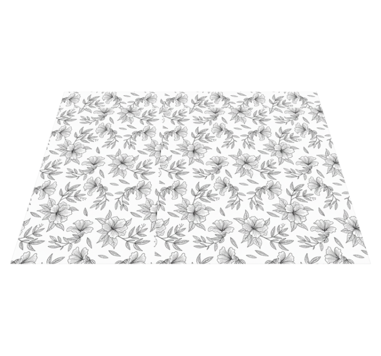 Alfombras vinílicas diseño floral en blanco y negro - TenVinilo