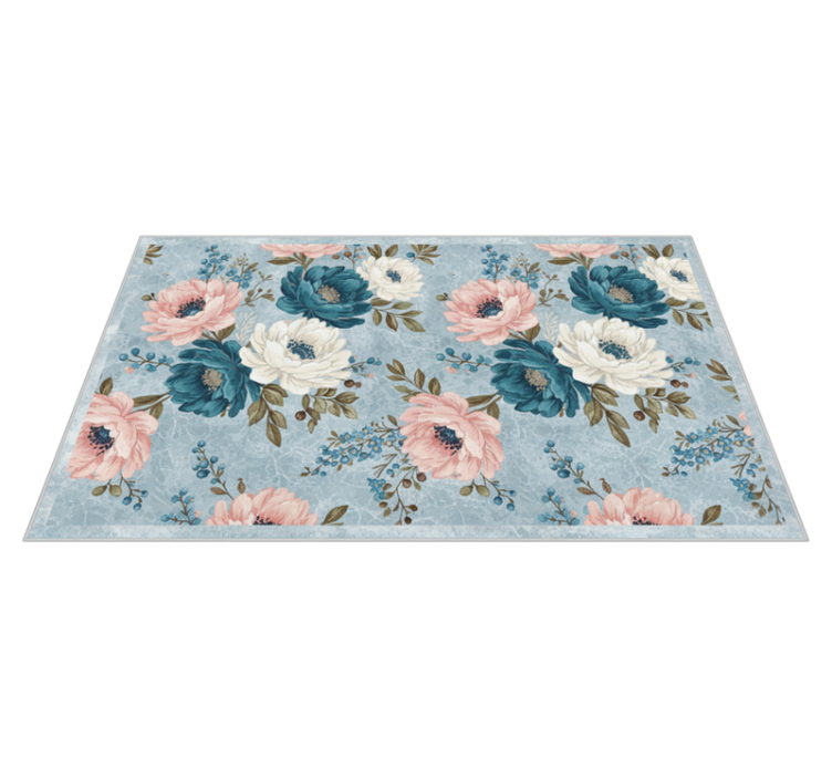 Alfombras vinílicas por metros patrón floral colorido - TenVinilo